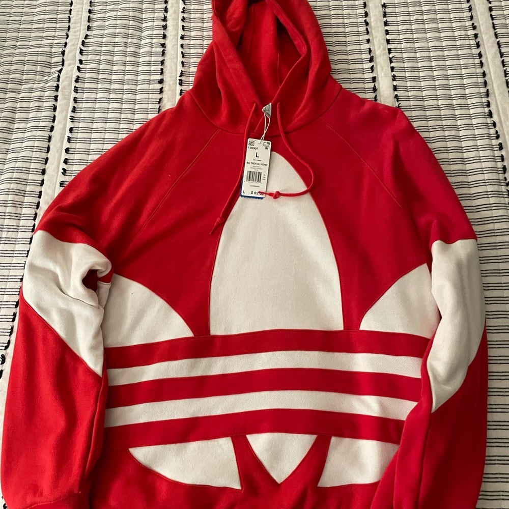 Adidas BG trefoil Hood color LUSH RED new with tag